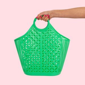 Neon Green Large Clear Tote Bag Transparent Jelly Tote Purse