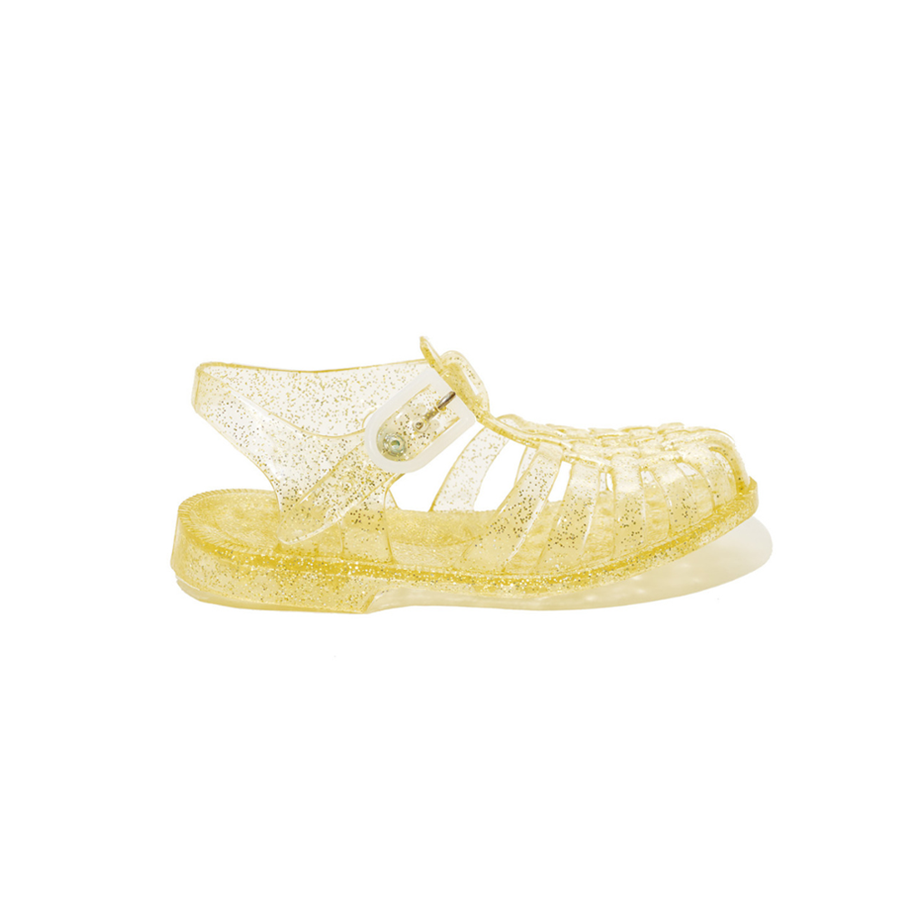 Kids Jelly Shoes - Gold Glitter