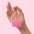 Itty Bitty Bag Charm - Retro - Neon Pink