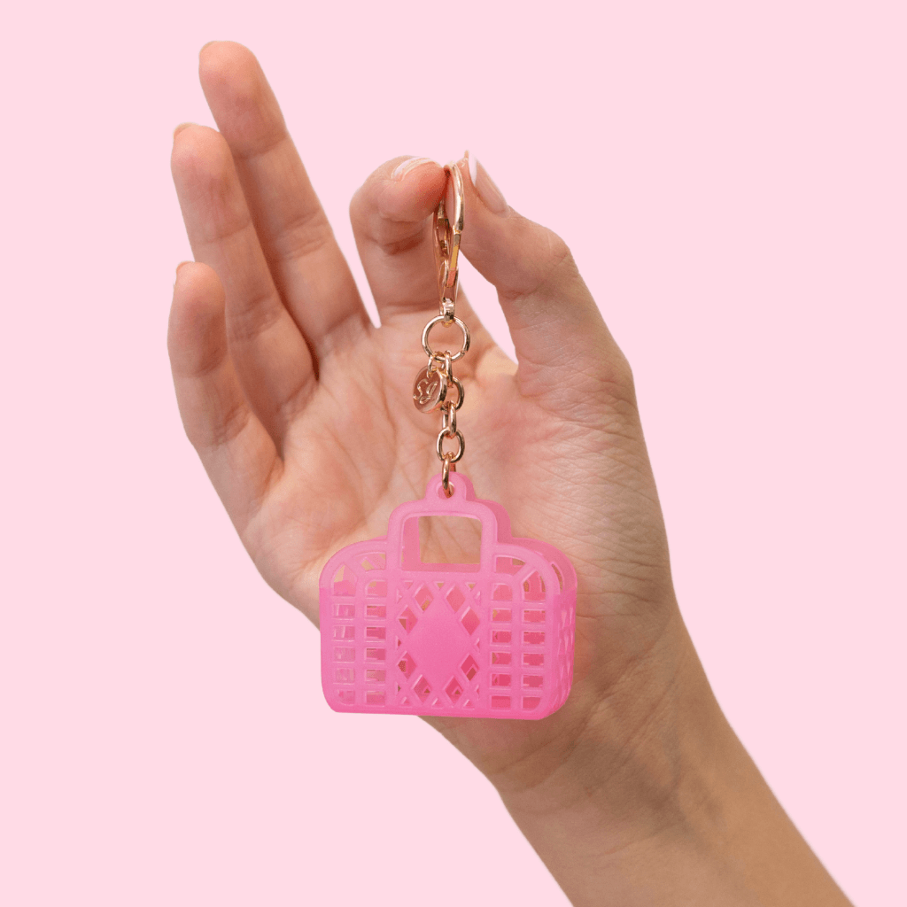 Itty Bitty Bag Charm - Retro - Neon Pink