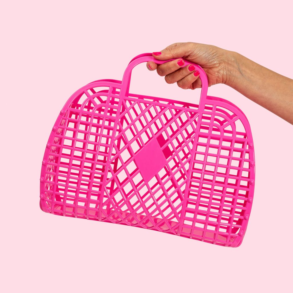 Retro Basket - Berry Pink - Large