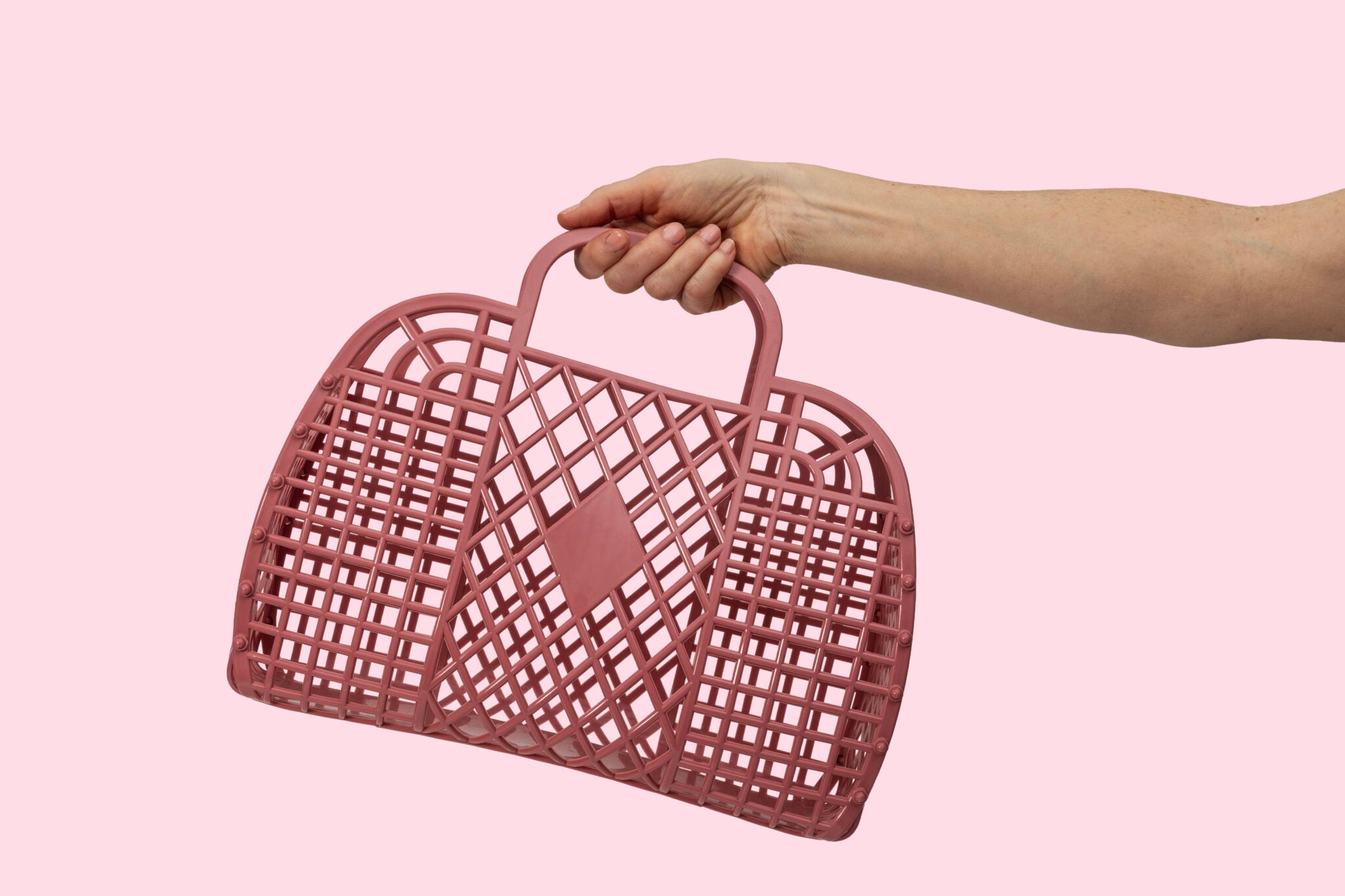 Retro Basket - Blush Pink - Large