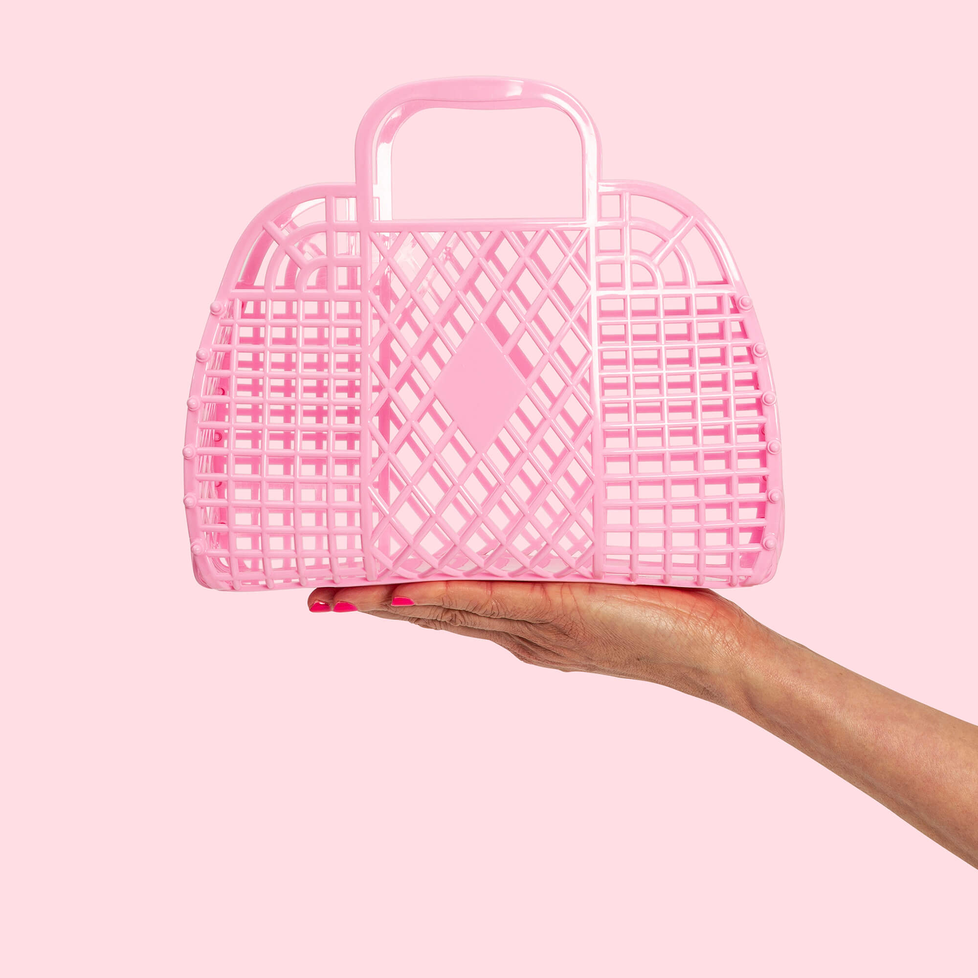 Retro Basket - Bubblegum Pink - Small