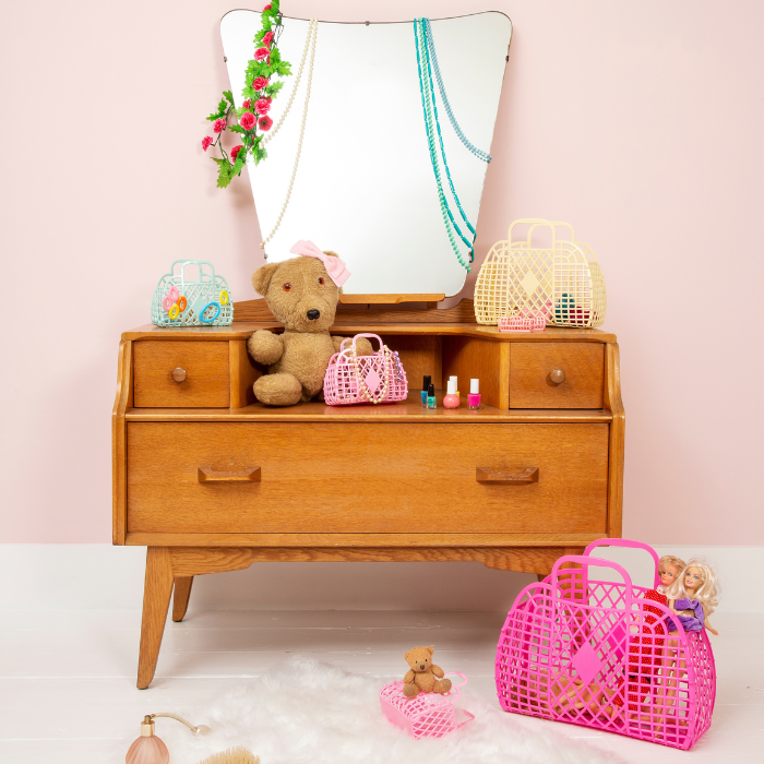 Retro Basket - Berry Pink - Large