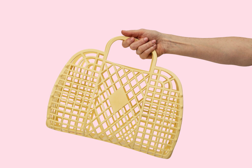 Retro Basket - Primrose Yellow - Large